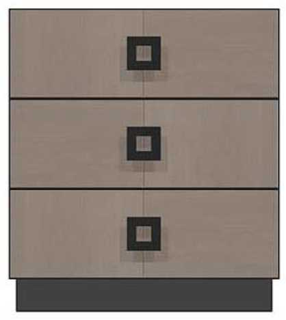 Country View Woodworking Customizable American Modern 28" Square Black 3-Drawer Plinth Base Bedside Chest