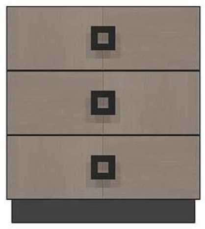 Country View Woodworking Customizable American Modern 28" Square Black 3-Drawer Plinth Base Bedside Chest-0