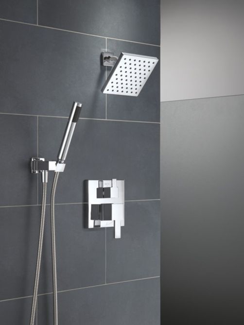 Delta Modern 14S Chrome Shower Trim with Fixed Head and Hand Shower-4