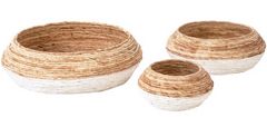 Dovetail Furniture Abaca 3-Piece Natural/White Basket Set