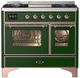 Ilve® Majestic III 40" Emerald Green Pro Style Dual Fuel Liquid Propane Range with Triple Glass Door and Copper Trim-0