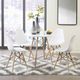 Signature Design by Ashley® Jaspeni 5-Piece White/Natural Dining Set-3