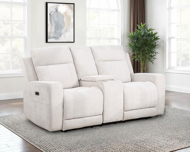 Coaster® Kennett Ivory Power Reclining Loveseat-1