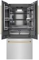 ZLINE Autograph Edition 36" 19.6 Cu. Ft. Stainless Steel Built-In Bottom Freezer Refrigerator with Graphite Gray Interior and Polished Gold Accents-1