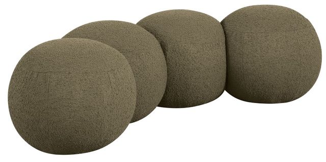 Meridian Furniture Apollo Olive 65" Boucle Fabric Upholstered Bench-0