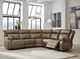 Signature Design by Ashley® Max-Media 5-Piece Biscotti Power Reclining Curved Sectional-1