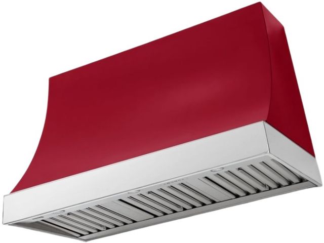 AGA Marquee 48" Piccadilly Red Wall Mounted Range Hood  with Polished Chrome Trim-0