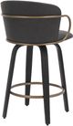 Inspire™ Lawson 2-Piece Charcoal/Black/Aged Gold 26" Swivel Counter Stool -1