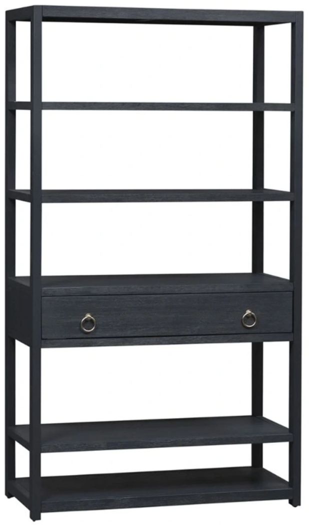 Liberty Furniture East End Wirebrushed Denim Accent Bookcase-0