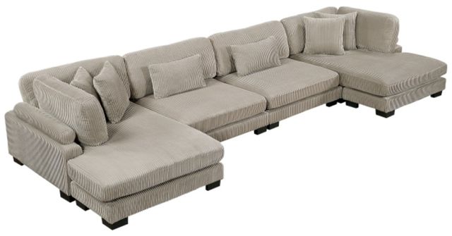 Homelegance® Traverse 4-Piece Brown U-Shape Modular Sectional with Reversible Chaise-0