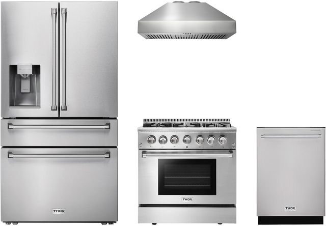 Thor Kitchen® 4 Piece Stainless Steel Kitchen Package
