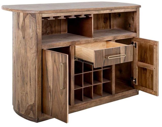 International Furniture Direct Balam Stained Brown Bar-3