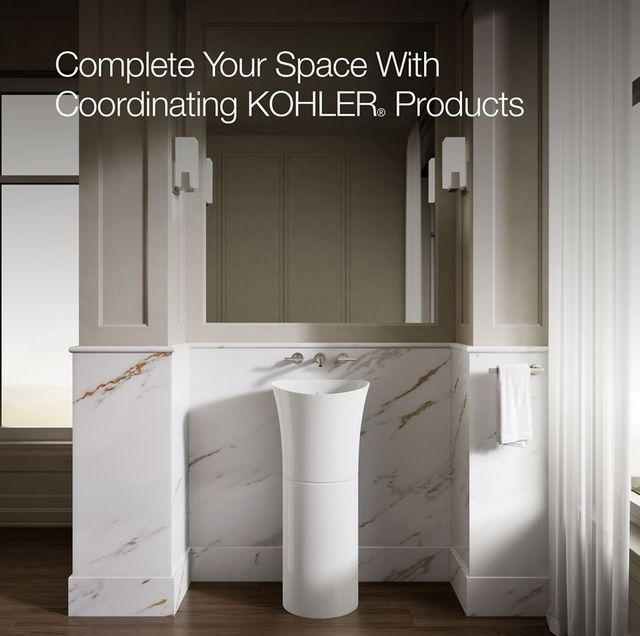 Kohler Veil™ White 12.25" Pedestal Bathroom Sink-4