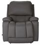 La-Z-Boy® Greyson Blue Grey Leather Manual Rocking Recliner-1