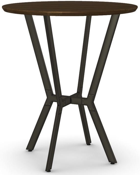 Amisco Customizable Norcross 42" Solid Ash Round Bar Height Table with a 36" Diameter Tabletop-0