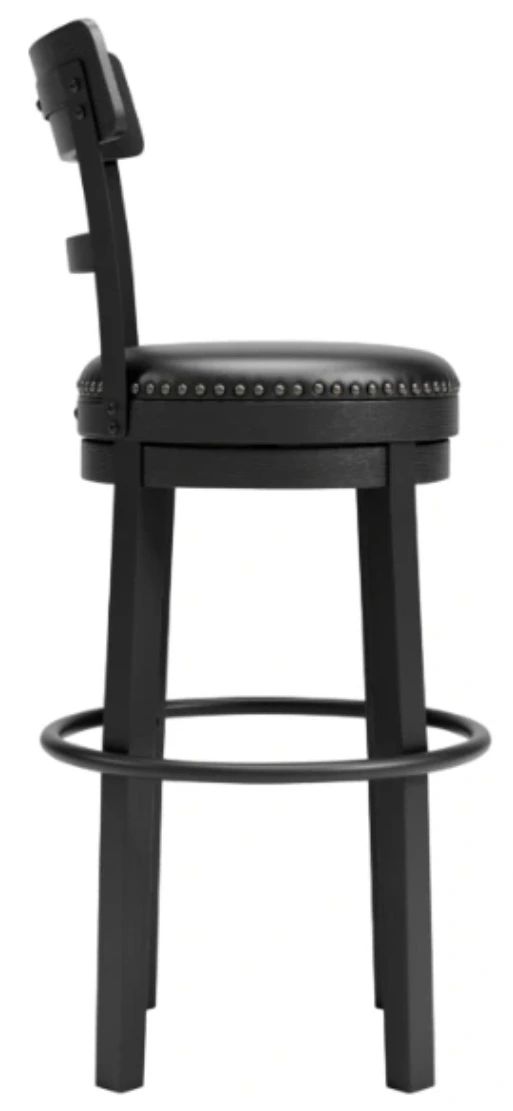 Signature Design by Ashley® Valebeck Black Tall Upholstered Swivel Bar Stool-3