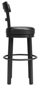 Signature Design by Ashley® Valebeck Black Tall Upholstered Swivel Bar Stool-3