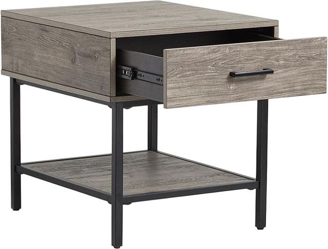 Magnussen Home® Fenwick Whitetail Brown Rectangular End Table with Matte Black Base-1