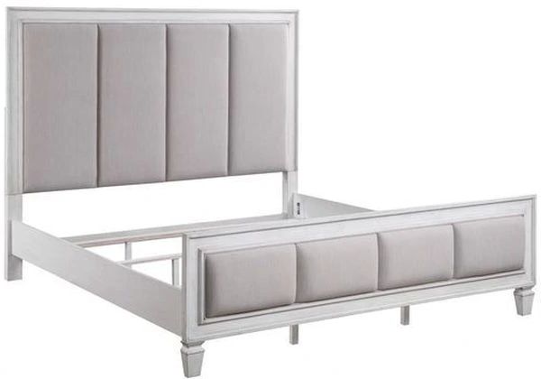 ACME Furniture Katia Light Gray/Weathered White Queen Panel Bed-0