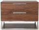 VIG Furniture Modrest Heloise Stainless Steel/Walnut Nightstand-1