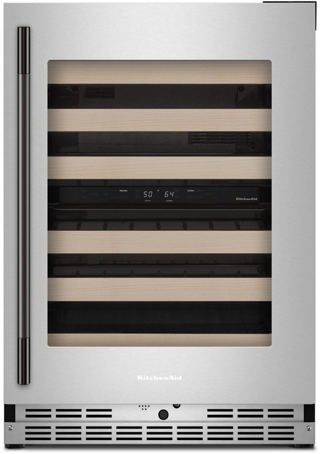 KitchenAid® 24" PrintShield™ Stainless Steel Wine Cooler-0