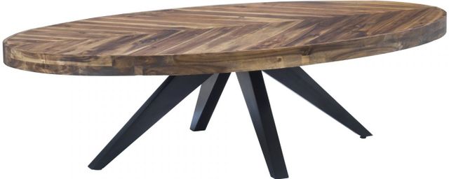 Moe's Home Collection Parq Amber Oval Coffee Table with Black Metal Base-2