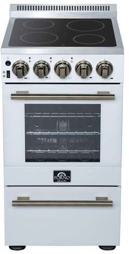 FORNO® Pallerno Alta Qualita 20" White Pro Style Electric Range-3