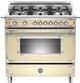 Bertazzoni Heritage Series 36" Matt Cream Free Standing Gas Ranges-0