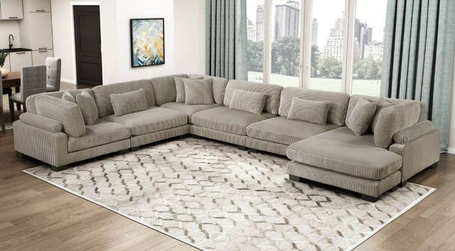 Homelegance® Traverse 6-Piece Taupe U-Shape Modular Sectional with Reversible Chaise-1