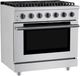 Hauslane HausPro Range 36" Stainless Steel Pro-Style Gas Range with Black Stainless Steel Knobs-3