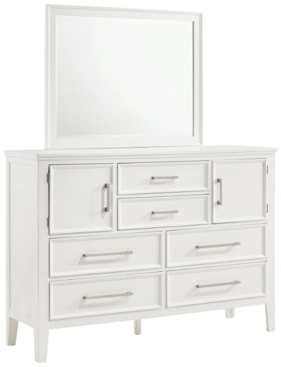 New Classic® Home Furnishings Andover White Dresser and Mirror-0