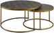 Uttermost® Aragon 2-Piece Gray Nesting Coffee Table with Brass Frame Set-0