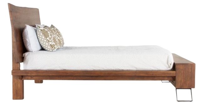 Home Trends & Design London Loft Antique Zinc/Walnut King Panel Bed-2