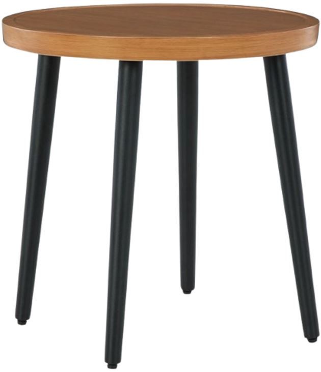 Signature Design by Ashley® Horizon Hall Brown Aluminum Outdoor End Table with Black Base-0