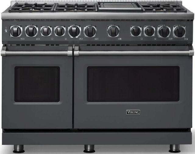 Viking® 7 Series 48" Cast Black Pro Style Dual Fuel Range with 12" Griddle-0