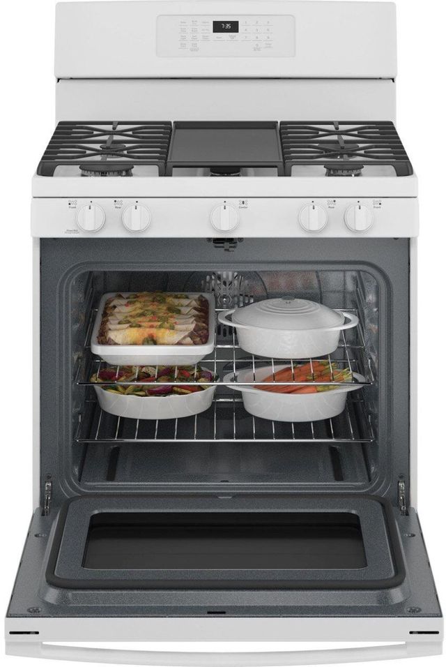 GE® 30" White Freestanding Gas Range-2