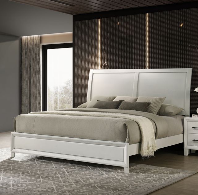 New Classic® Home Furnishings Ballard White Queen Sleigh Bed-1
