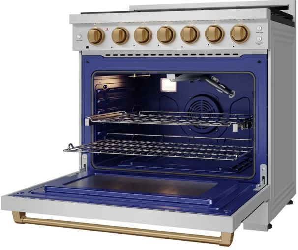 Thor Kitchen® Gordon Ramsay 36" Stainless Steel/Bronze Freestanding Pro Style Gas Range-4