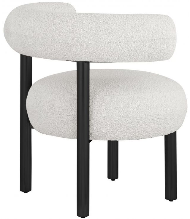 Meridian Furniture Bordeaux Cream/Matte Black Boucle Fabric Accent Chair-3