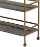Dovetail Furniture Loxley Antique Brass/Green Bar Cart-3