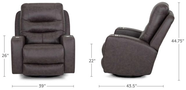 Franklin™ Aspen Holt Coffee Leather Power Rocker Recliner-2