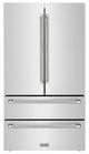 ZLINE Autograph Edition 36" 22.5 Cu. Ft. Stainless Steel Counter-Depth French Door Refrigerator with Ice Maker in Fingerprint-Resistant and Polished Nickel Helix Handles-0