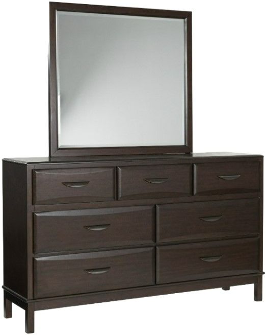 Vanmore Dresser and Mirror - Dark Brown
