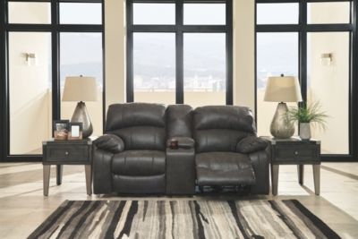 Signature Design by Ashley® Dunwell Steel Power Reclining Loveseat with Console and Adjustable Headrest-3