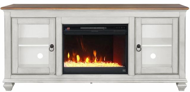 Legends Home Americana Brown/White 74" Fireplace Console-2