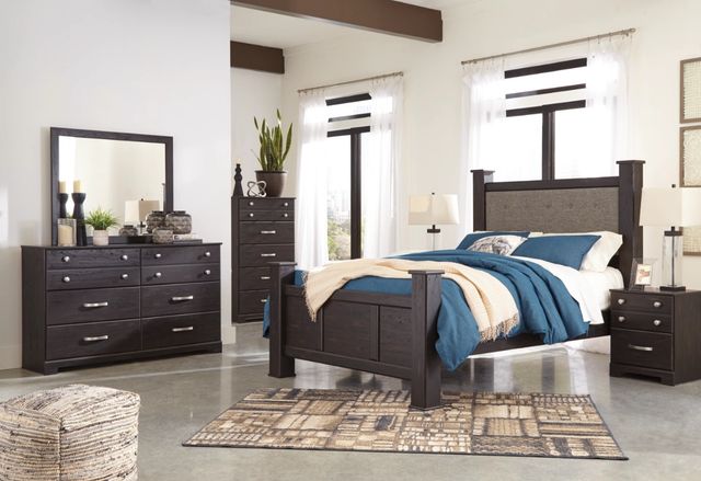 Signature Design by Ashley® Reylow 2-Piece Dark Brown Queen Poster Bed Set-3