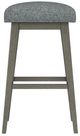 HH2 Home Uniquely Yours Graphite/Gray Wash Square Backless Adjustable Swivel Stool-1
