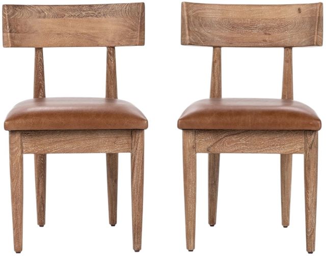 Classic Home Alvaro 2-Piece Golden Wheat Dining Chair Set-2