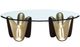 Michael Amini® Houston Glass Top Cocktail Table with Walnut Base-1