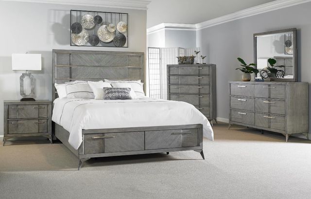 Bernards Aries Gray King Storage Panel Bed-2